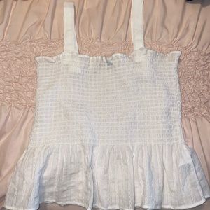 American Eagle white crop tank